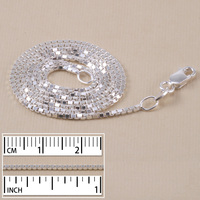 Sterling Silver Small Box Chain, 16" Sterling Silver Small Box Chain, 16"