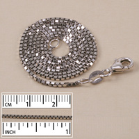 Sterling Silver Small Oxidized Box Chain, 16" Sterling Silver Small Oxidized Box Chain, 16"