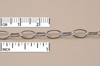 Rhodium Finish, Large Oval Cable Chain, 9mm x 5mm, by the Inch Rhodium Finish, Large Oval Cable Chain, 9mm x 5mm, by the Inch