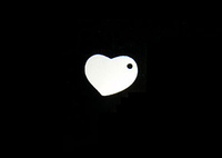 Sterling Silver Heart Tag, Hole on Side, 24g Sterling Silver Heart Tag, Hole on Side, 24g
