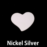 Nickel Silver Small Stylized Heart, 24g Nickel Silver Small Stylized Heart, 24g