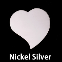 Nickel Silver Large Stylized Heart, 24g Nickel Silver Large Stylized Heart, 24g