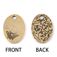 Gold Plated Oval Bee Pendant, 16g Gold Plated Oval Bee Pendant, 16g