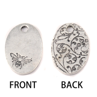 Plated Silver Oval Bee Pendant, 16g Plated Silver Oval Bee Pendant, 16g