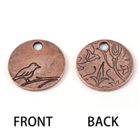Plated Copper Bird Pendant 1/2 inch (13mm) Circle, 16g Plated Copper Bird Pendant 1/2 inch (13mm) Circle, 16g