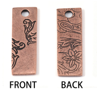 Plated Copper Thin Vine Rectangle Pendant, 16g Plated Copper Thin Vine Rectangle Pendant, 16g