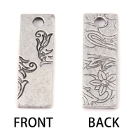 Plated Silver Thin Vine Rectangle Pendant, 16g Plated Silver Thin Vine Rectangle Pendant, 16g