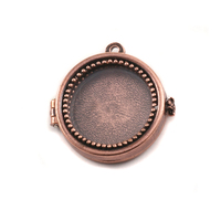 Antique Plated Copper Round Beaded Locket Antique Plated Copper Round Beaded Locket