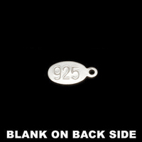 Sterling Silver ".925" Oval Tag, 20g Sterling Silver ".925" Oval Tag, 20g