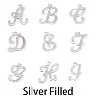 Silver Filled Script Letter Charm A, 24g Silver Filled Script Letter Charm A, 24g