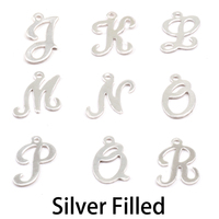 Silver Filled Script Letter Charm J, 24g Silver Filled Script Letter Charm J, 24g