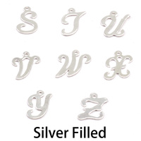 Silver Filled Script Letter Charm S, 24g Silver Filled Script Letter Charm S, 24g