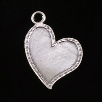 Sterling Silver Stylized Heart with Peened Edge Sterling Silver Stylized Heart with Peened Edge