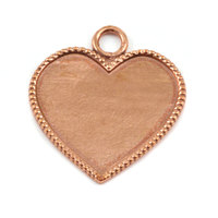 Copper Heart with Beaded Edge Copper Heart with Beaded Edge