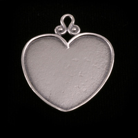 Sterling Silver Heart Pendant with Raised Edge (OXIDIZED) Sterling Silver Heart Pendant with Raised Edge (OXIDIZED)