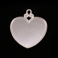 Sterling Silver Heart Pendant with Raised Edge Sterling Silver Heart Pendant with Raised Edge