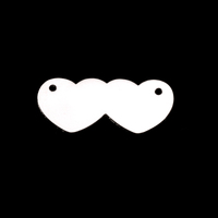 Sterling Silver Double Heart Connector, 24g Sterling Silver Double Heart Connector, 24g