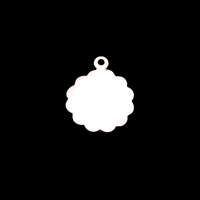 Sterling Silver Scalloped 1/2" Circle w/Top Loop, 24g Sterling Silver Scalloped 1/2" Circle w/Top Loop, 24g