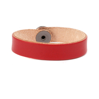 Leather Bracelet 1/2" Extra Small, Red Leather Bracelet 1/2" Extra Small, Red