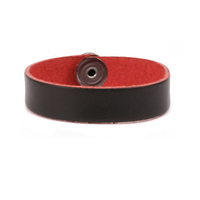 Leather Bracelet 1/2" Extra Small, Black/Red Leather Bracelet 1/2" Extra Small, Black/Red