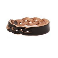 Leather Braided Bracelet 1/2" Large, Black Leather Braided Bracelet 1/2" Large, Black