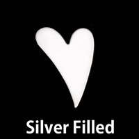 Silver Filled Crazy Heart, 24g Silver Filled Crazy Heart, 24g