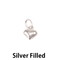 Silver Filled Small Puffy Heart Charm Silver Filled Small Puffy Heart Charm
