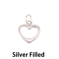 Silver Filled Open Heart Charm Silver Filled Open Heart Charm