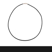 Leather Finished Necklace 1.5mm, 16" Black Leather Finished Necklace 1.5mm, 16" Black