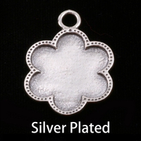Silver Plated Flower with Dotted Edge Silver Plated Flower with Dotted Edge