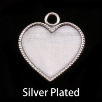 Silver Plated Heart with Beaded Edge Silver Plated Heart with Beaded Edge