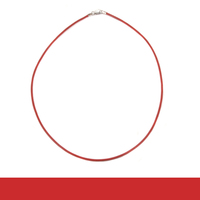 Leather Finished Necklace 1.5mm, 16" Poppy Leather Finished Necklace 1.5mm, 16" Poppy