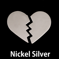 Nickel Silver Broken Heart, 2 pieces, 24g Nickel Silver Broken Heart, 2 pieces, 24g