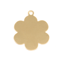 Brass 1" Flower w/Top Loop, 24g Brass 1" Flower w/Top Loop, 24g