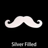Silver Filled Mustache, 24g - Distinguished Silver Filled Mustache, 24g - Distinguished