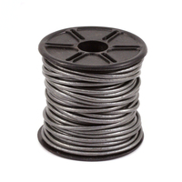 Leather Cord, Round 1.5mm, Gun Metal 32.8 ft Leather Cord, Round 1.5mm, Gun Metal 32.8 ft