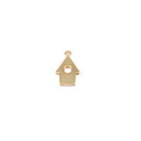 Plated Gold Charm: Bird House Plated Gold Charm: Bird House
