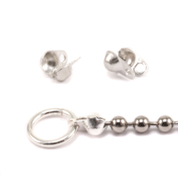 Silver Plated Ball Tip Connectors for 1.5-2mm Chain, 2pk Silver Plated Ball Tip Connectors for 1.5-2mm Chain, 2pk