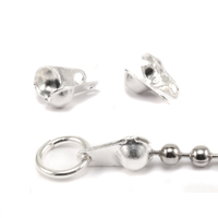 Silver Plated Ball Tip Connectors for 3.2mm Chain, 2pk Silver Plated Ball Tip Connectors for 3.2mm Chain, 2pk