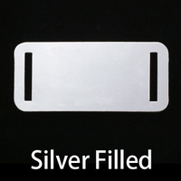 Silver Filled Rectangle Component w/Slit Cutouts, 24g Silver Filled Rectangle Component w/Slit Cutouts, 24g