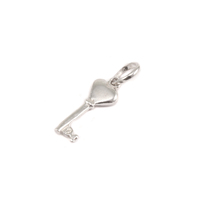 Sterling Silver Solid Heart Key Charm Sterling Silver Solid Heart Key Charm