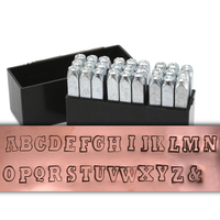 Varsity Uppercase Letter Stamp Set 1/4" (6mm) Varsity Uppercase Letter Stamp Set 1/4" (6mm)