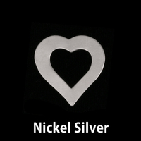 Nickel Silver Small Heart Washer, 24g Nickel Silver Small Heart Washer, 24g