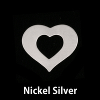 Nickel Silver Medium Heart Washer, 24g Nickel Silver Medium Heart Washer, 24g