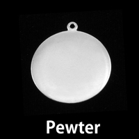 Silver Plated Pewter 1" Circle with Top Loop Silver Plated Pewter 1" Circle with Top Loop