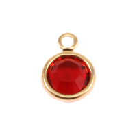 Swarovski Crystal Channel Gold Charm (Ruby/Garnet - JAN or JULY) Swarovski Crystal Channel Gold Charm (Ruby/Garnet - JAN or JULY)
