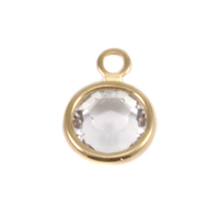 Swarovski Crystal Channel Gold Charm (Diamondique - APRIL) Swarovski Crystal Channel Gold Charm (Diamondique - APRIL)