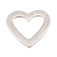 Sterling Silver Heart Washer, 16g Sterling Silver Heart Washer, 16g