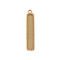 Brass Dotted Raised Edge Rectangle Pendant Brass Dotted Raised Edge Rectangle Pendant