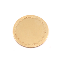 Brass 3/4" (19mm) Circle Wavy Border Blank, 24g Brass 3/4" (19mm) Circle Wavy Border Blank, 24g